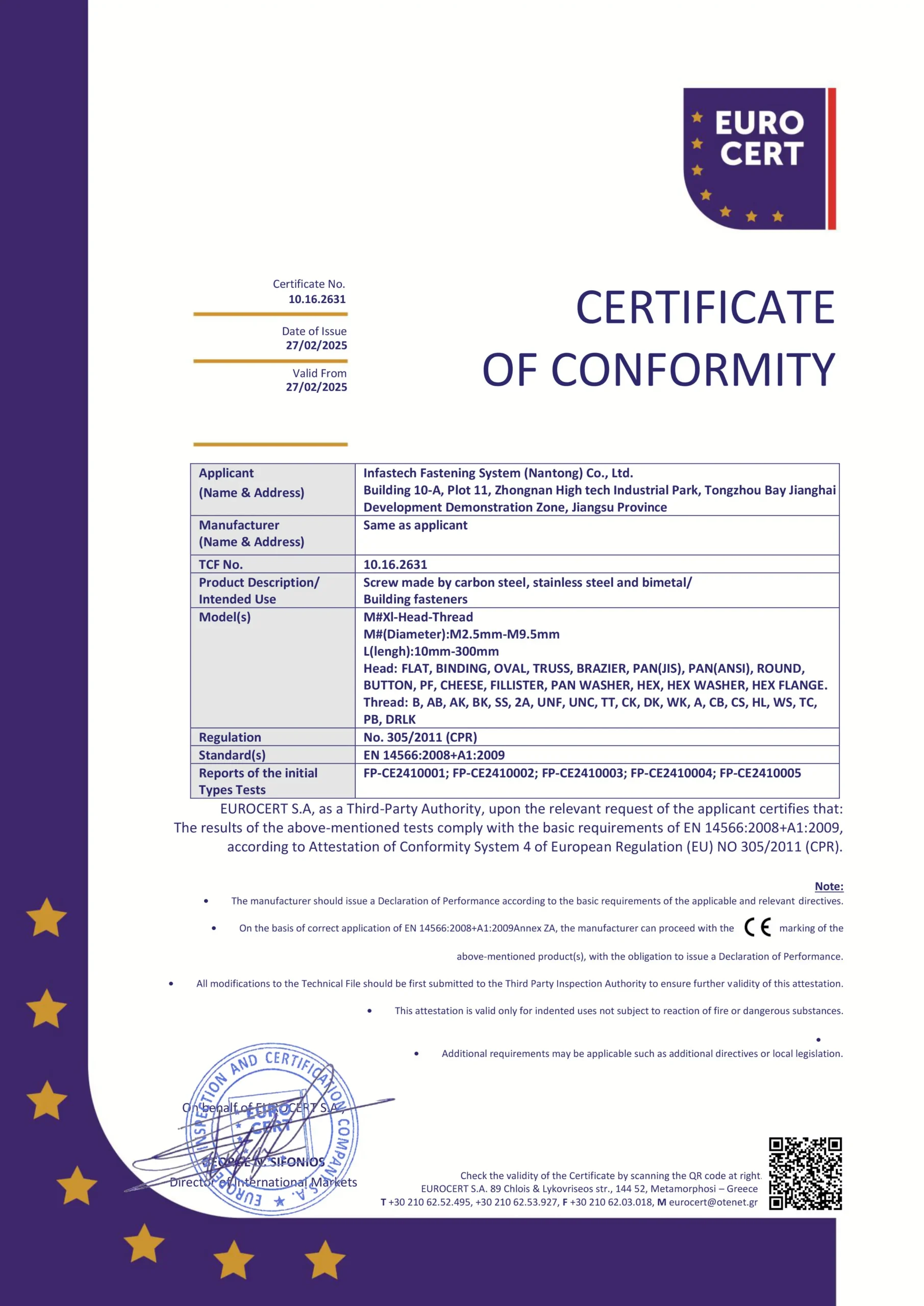 Home CE certificate EN 14566
