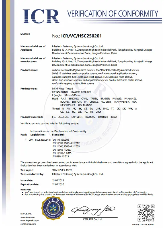 Home ICR VoC certificate